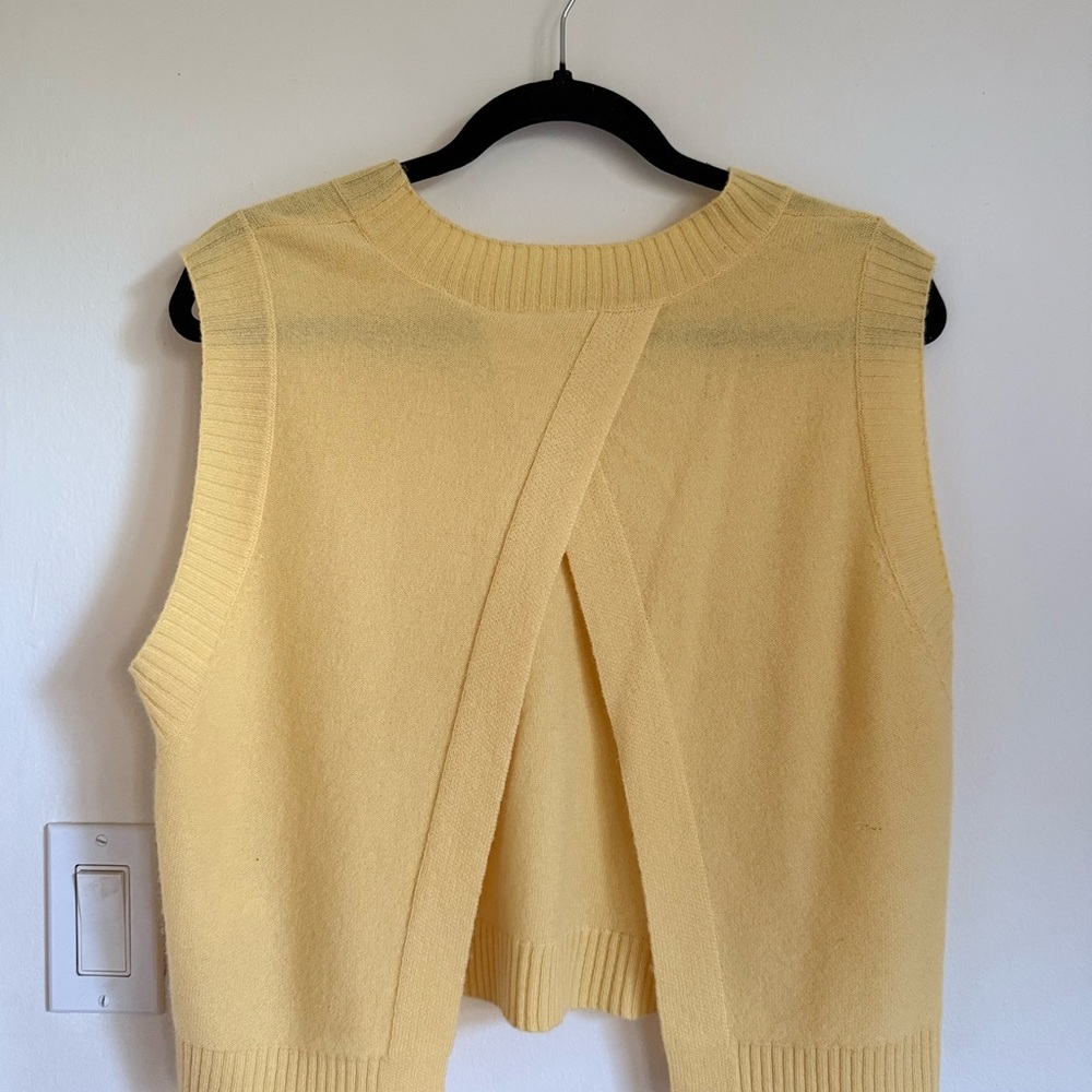 Free People Yellow Sleeveless Knit Cashmere Top